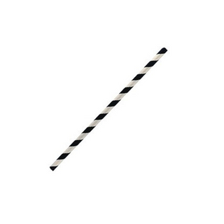 PAPER STRAW COCKTAIL - BLACK STRIPE 50/SLV 2500/CTN