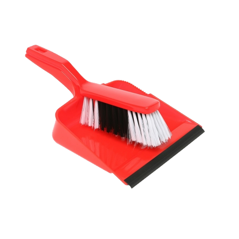 EDCO DUST PAN & BRUSH SET - RED (10 ONLY)