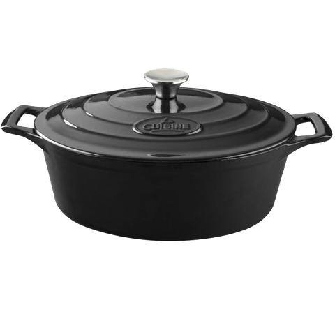 LA CUISINE PRO SERIES OVAL DEEP CASSEROLE BLACK 300mm