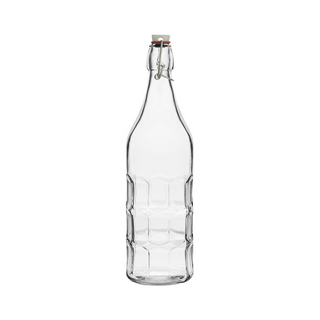 CLEAR GLASS BOTTLE-PANELLED, 1.0lt 12 PER CTN