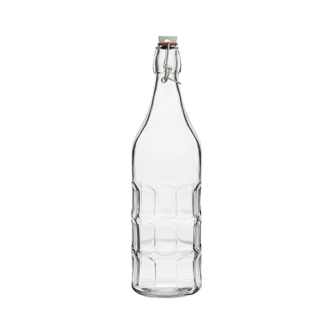 CLEAR GLASS BOTTLE-PANELLED, 1.0lt 12 PER CTN