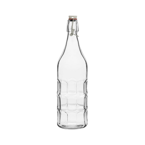 CLEAR GLASS BOTTLE-PANELLED, 1.0lt 12 PER CTN