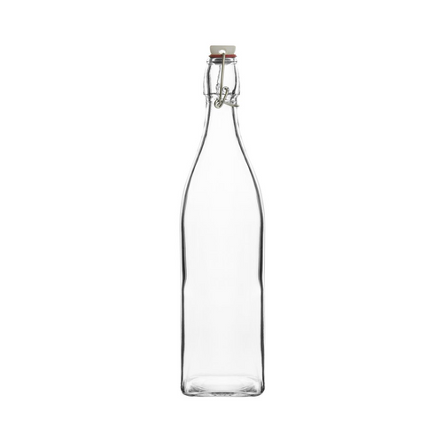 CLEAR GLASS BOTTLE-SQUARE, 1.0lt 12 PER CTN