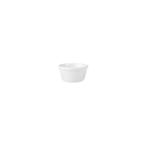 RYNER Melamine RAMEKIN-80x45mm/90ml, WHITE, FLUTTED 72 PER CTN