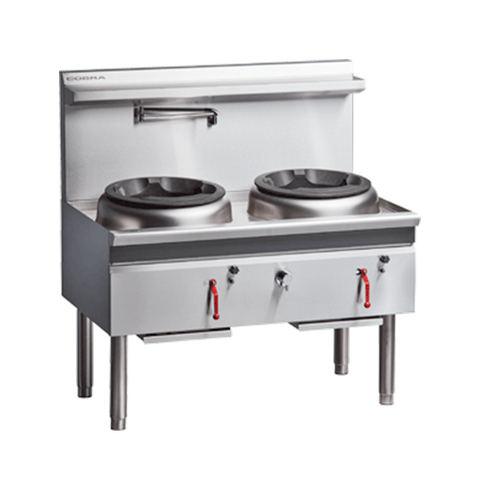 COBRA BY MOFFAT - CW2H-CC 1200MM GAS WATERLESS WOK 2 CHIMNEY BURNERS