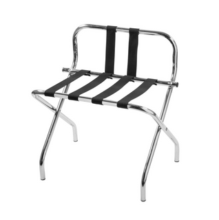 CHROME LUGGAGE RACK WITH BLACK STRAPS