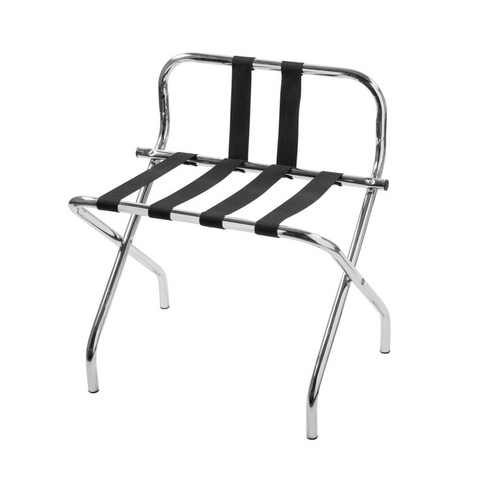 CHROME LUGGAGE RACK WITH BLACK STRAPS