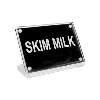 BUFFET SIGN- ACRYLIC w/S/S MAGNET PLATE "SKIM MILK"