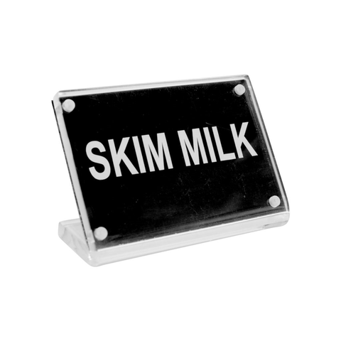 BUFFET SIGN- ACRYLIC w/S/S MAGNET PLATE "SKIM MILK"