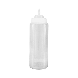 WIDE MOUTH SQUEEZE BOTTLE-CLEAR, 1.0lt 12 PER CTN