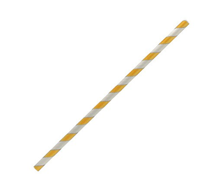 PAPER STRAW REGULAR - YELLOW STRIPE 50/SLV 2500/CTN