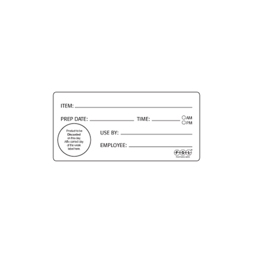 SHELF LIFE/USE BY SAFETY LABEL - 98X46MM 500/ROLL REMOVABLE