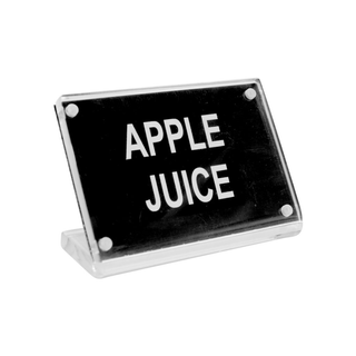 BUFFET SIGN- ACRYLIC w/S/S MAGNET PLATE "APPLE JUICE"