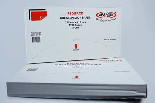 1/2 CUT GREASEPROOF / LUNCH WRAP 400X330 28GSM 800/SHEETS/READ