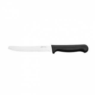 STEAK KNIFE ROUND TIP-BLACK HANDLE, 223mm 12/PKT