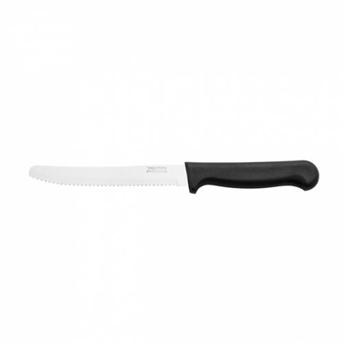 STEAK KNIFE ROUND TIP-BLACK HANDLE, 223mm 12/PKT