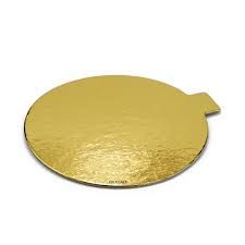 CAKE BOARD GOLD TAB ROUND 80mm [TBR]100