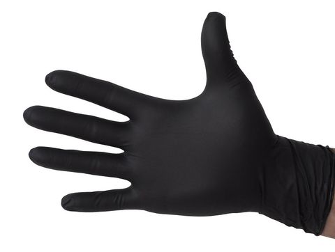 GLOVE NITRILE PF BLACK MED [8002] 100/10