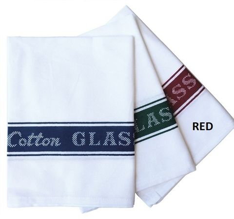 TEA TOWEL GLASS CLOTH RED 10pak