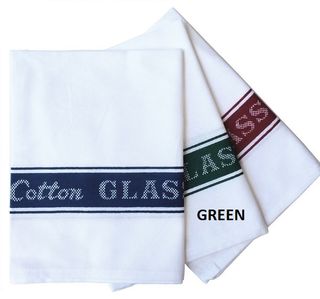 TEA TOWEL GLASS CLOTH GREEN 10pak