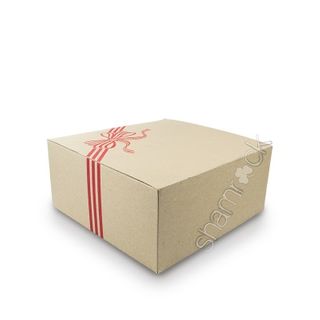 CAKE BOX H/DUTY 10" RED BOW [750047] 25
