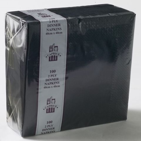 NAPKIN DINNER 2PLY BLACK [2DBLK] 100/10