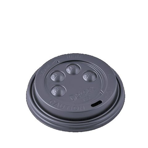 DETPAK 8OZ  BLACK BUTTON LID 100/SL[10]