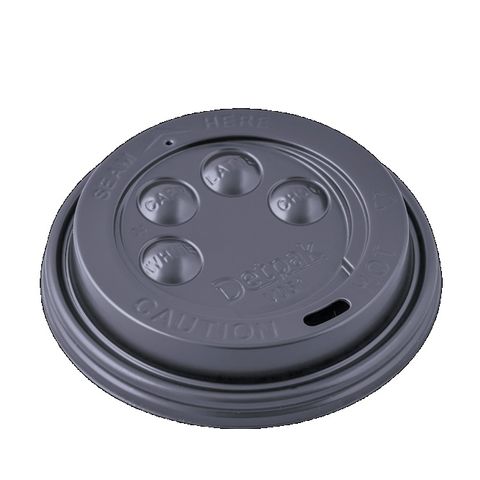 DETPAK 12/16 BLACK BUTTON LID 100/SL [10