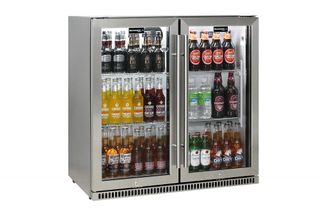 BAR FRIDGE SK190R-SS S/STEEL GLASS DOOR