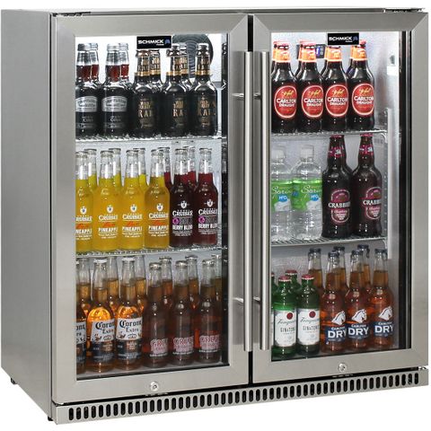BAR FRIDGE SK190R-SS S/STEEL GLASS DOOR