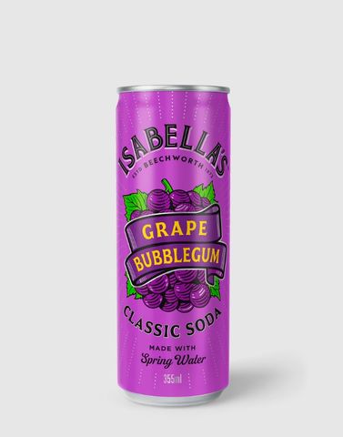 ISABELLA'S SODA GRAPE BUBBLEGUM 12x355ml