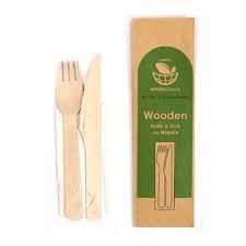 WOOD CUTLERY SET WRAP -KFN[EC-WC0835]400