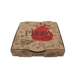 PIZZA BOX 9" KRAFT PRINTED (PIZ09KK) 100