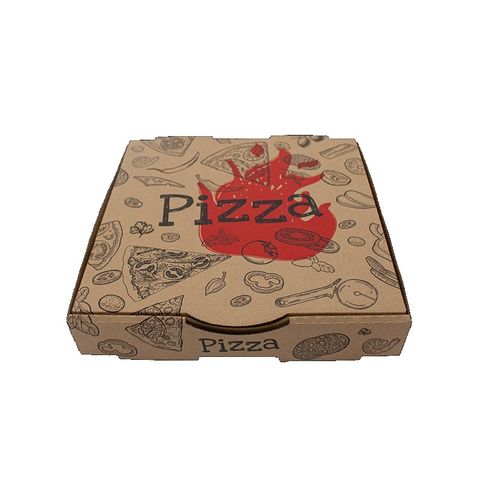 PIZZA BOX 9" KRAFT PRINTED (PIZ09KK) 100