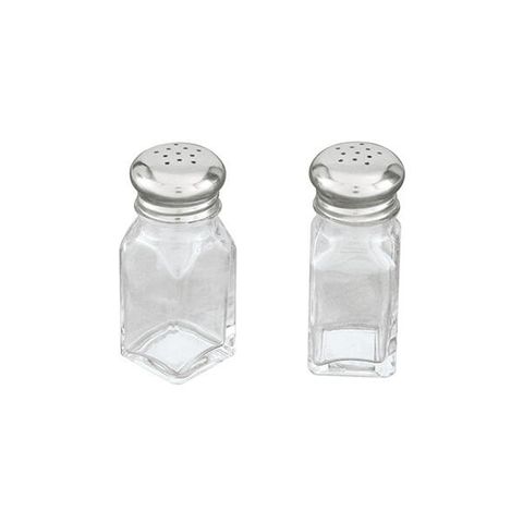 SALT/PEPPER GLASS S/S TOP SQ (70462)