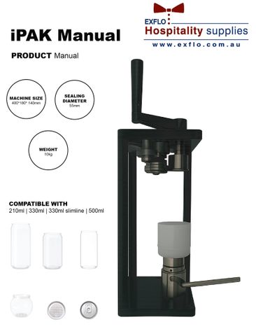 CAN SEALING MACHINE iPAK MANUAL