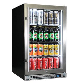 BAR FRIDGE SK126R-HD S/STEEL GLASS DOOR