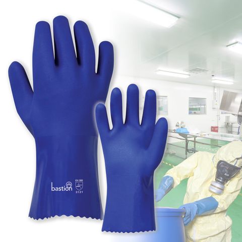 GLOVE PVC BLUE 30CM/99 [BSG12524]PR