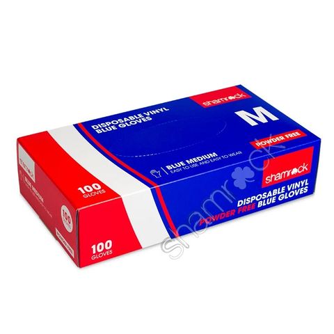 GLOVE VINYL SR PF BLUE MED 700842]100/10