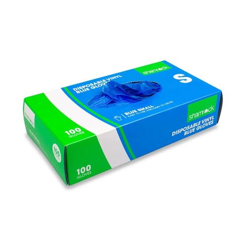GLOVES VINYL SR BLUE SML [700810]100/10