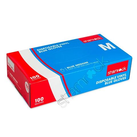 GLOVE VINYL SR BLUE MED [700812]100/10