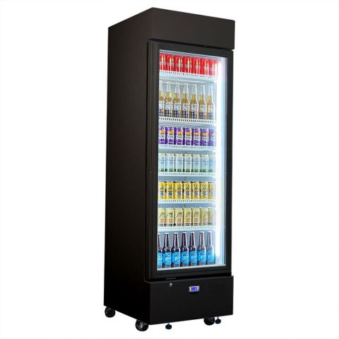 UPRIGHT FRIDGE BLACK 3GLZ 3 [HUS-SC372B]