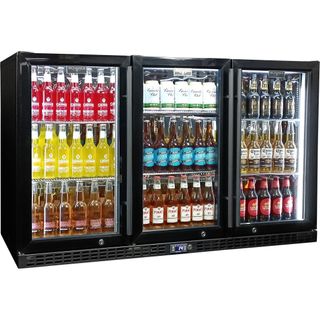 BAR FRIDGE 3DR S/S HTD 399L [SK386-B-HD]