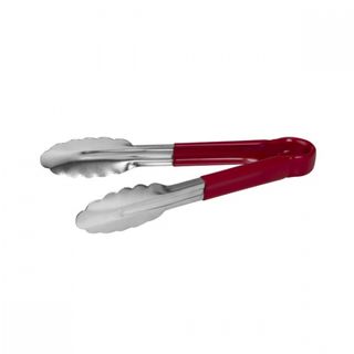 TONG S/S  RED PVC HNDL 230mm [48009-R]12