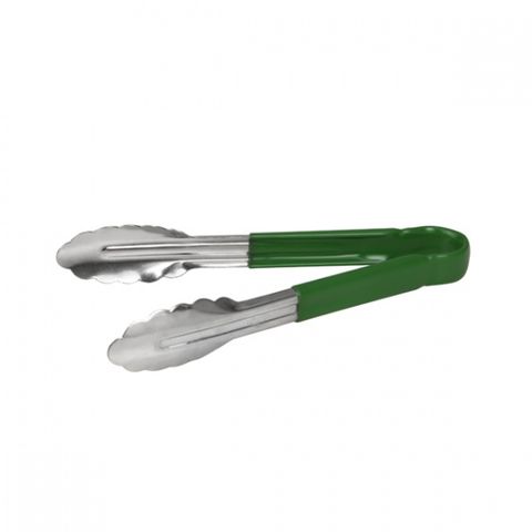 TONG S/S GRN PVC HNDLE 230mm[48009-GN]12
