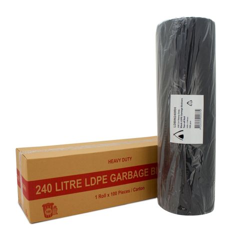 GARBAGE BAG ROLL  240L HD LDBIN240RH 100