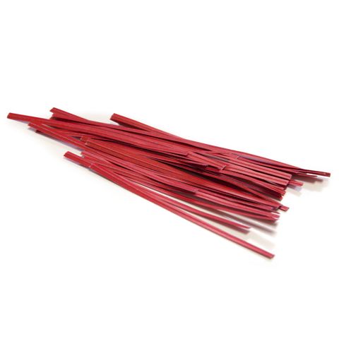 TWIST TIE PAPER RED 75mm 1000pak