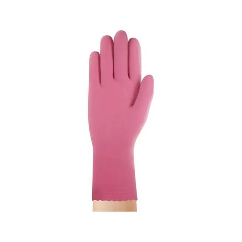 GLOVE RUBBER S/L PINK SIZE 8  [R-88-8]12