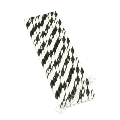 STRAW PAPER*STRIPE*BLACK [705009] 250/10