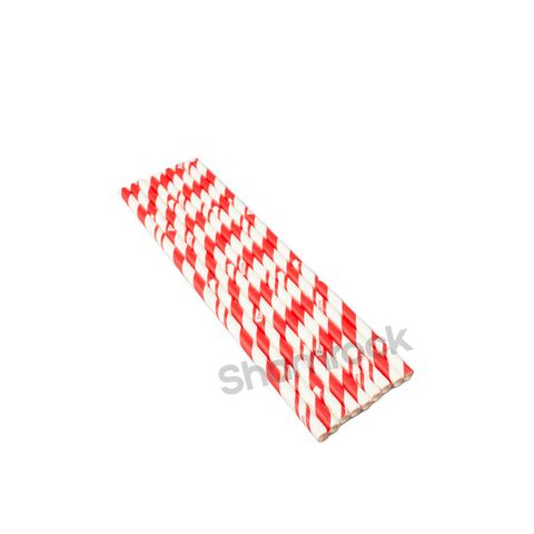 STRAW PAPER *STRIPE* RED [705011] 250/10